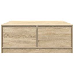 Berkfield Home Coffee Table with Drawers Sonoma Oak 100x100x40 cm in Brown - Size: 100 x 100 x 40 cm - thumbnail 6