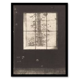 Artery8 Odilon Redon Framed Wall Art Print Le Jour Day Window View in Grey - Size: A4 - thumbnail 1