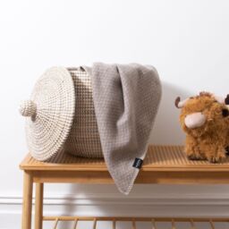 Native Natural Hoop Pattern Baby Beige Wool Blanket - Size: Small