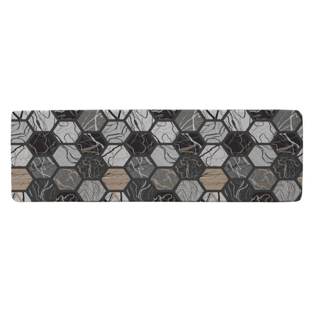 Benjamin Tate Design Hexagon Marble Runner Rug in Natural - Size: 67 cm x 230 cm - image 1