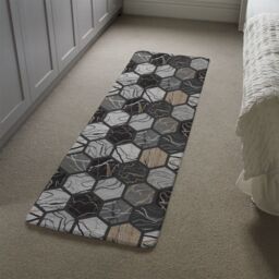 Benjamin Tate Design Hexagon Marble Runner Rug in Natural - Size: 67 cm x 230 cm - thumbnail 4