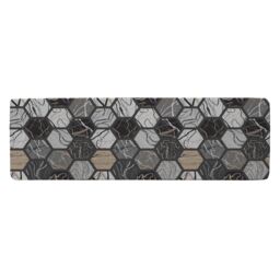 Benjamin Tate Design Hexagon Marble Runner Rug in Natural - Size: 67 cm x 230 cm