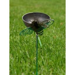 Poppyforge 5 Feet Bowl Plant Pin Garden Art with Bee (Pack of 3) in Black - thumbnail 2