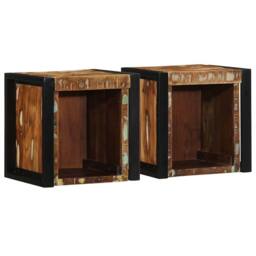 Berkfield Home Bedside Cabinets 2 pcs Multicolour 40x35x40 cm Solid Wood Reclaimed - Size: 40 x 35 x 40 cm
