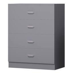 FWStyle Grey 3 Piece Bedroom Furniture Set Bedside, Wardrobe, 4 Drawer Chest - thumbnail 3