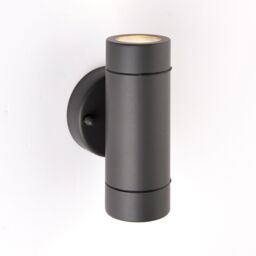 Loops 2 PACK Up & Down Twin Outdoor IP44 Wall Light - 2 x 7W GU10 LED - Anthracite - thumbnail 4