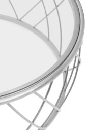 Orsina Luxurious Silver Coffee Table with Clear Glass, Decorative Round Table For Hallways, Stylish Coffee Table - thumbnail 3
