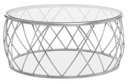 Orsina Luxurious Silver Coffee Table with Clear Glass, Decorative Round Table For Hallways, Stylish Coffee Table - thumbnail 6