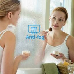 ENER-J Round Bathroom Mirror 70cm LED Bluetooth Speaker White - thumbnail 5