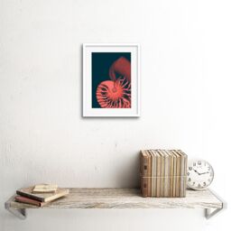 "Artery8 Wall Art Print Pink Seashell Nautilus Artwork Framed 9X7 Inch in White - Size: W7"" x H9""" - thumbnail 2