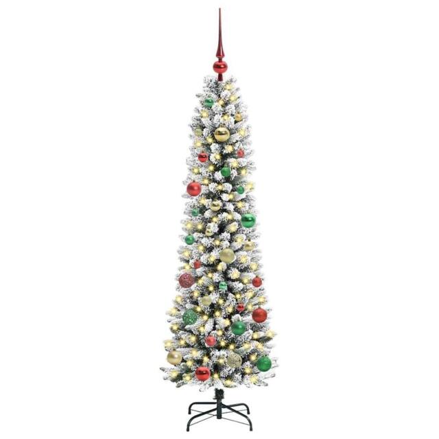 Berkfield Home Stunning Artificial Christmas Tree with 150 LEDs Green & white - image 1