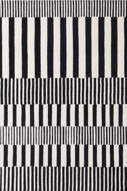 THE RUGS Ted Baker Stryve Woollen Pulse Black White Geometric Living Room Rug - Size: 120 cm x 180 cm - image 1