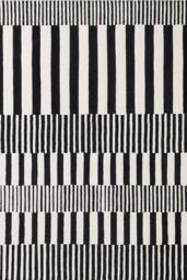 THE RUGS Ted Baker Stryve Woollen Pulse Black White Geometric Living Room Rug - Size: 120 cm x 180 cm - thumbnail 1