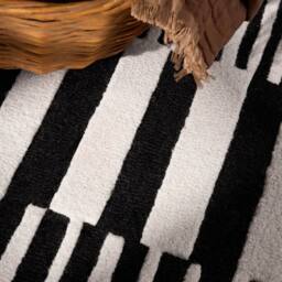 THE RUGS Ted Baker Stryve Woollen Pulse Black White Geometric Living Room Rug - Size: 120 cm x 180 cm - thumbnail 8