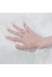 Living and Home 60x150cm Faux Fur Sheepskin Curved Edge Rug for Bed Sofa Floor in White - Size: 60 cm x 150 cm - thumbnail 5