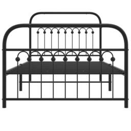 Berkfield Home Metal Bed Frame without Mattress with Footboard Black 100x190cm - Size: 100x190 cm - thumbnail 4