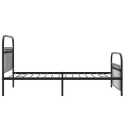 Berkfield Home Metal Bed Frame without Mattress with Footboard Black 100x190cm - Size: 100x190 cm - thumbnail 5