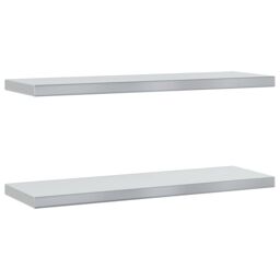 Berkfield Home Wall Shelves 2 pcs 75x23.5x3 cm Silver Stainless Steel - thumbnail 2