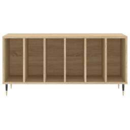 Berkfield Home Record Cabinet Sonoma Oak 100x38x48 cm Engineered Wood in Light Oak - Size: 100 x 38 x 48 cm - thumbnail 4