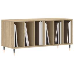 Berkfield Home Record Cabinet Sonoma Oak 100x38x48 cm Engineered Wood in Light Oak - Size: 100 x 38 x 48 cm - thumbnail 1