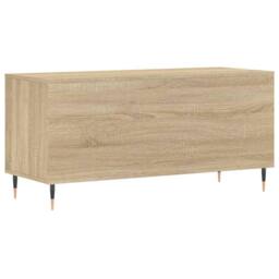 Berkfield Home Record Cabinet Sonoma Oak 100x38x48 cm Engineered Wood in Light Oak - Size: 100 x 38 x 48 cm - thumbnail 6