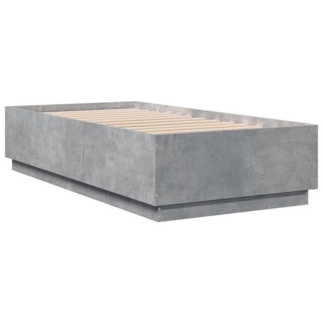 Berkfield Home Modern Bed Frame without Mattress Concrete Grey 75x190 cm Small Single - image 1