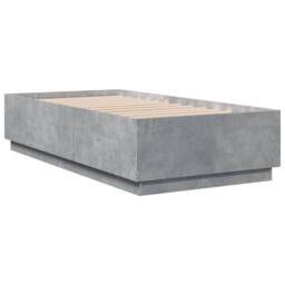 Berkfield Home Modern Bed Frame without Mattress Concrete Grey 75x190 cm Small Single - thumbnail 1