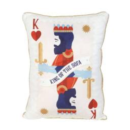 Something Different King of the Sofa Playing Card Cushion in Off-White - thumbnail 1
