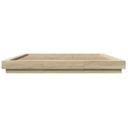 Berkfield Home Bed Frame with LED Lights without Mattress Sonoma Oak 200x200cm in Brown - Size: 200x200 cm - thumbnail 5