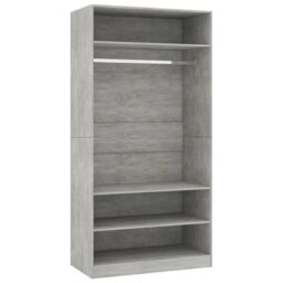 Berkfield Home Wardrobe Concrete Grey 100x50x200 cm Engineered Wood - Size: 100 x 50 x 200 cm - thumbnail 2