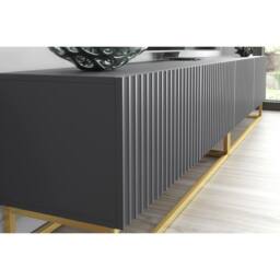 Creative Furniture Ripple Duo TV Unit 200cm - Dark Grey with Fluted Doors - thumbnail 5