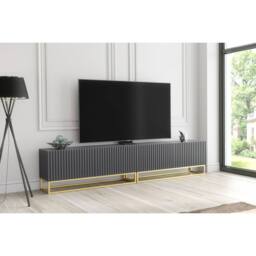 Creative Furniture Ripple Duo TV Unit 200cm - Dark Grey with Fluted Doors - thumbnail 7
