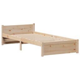 Berkfield Home Bed Frame without Mattress 75x190 cm Small Single Solid Wood Pine in Brown - thumbnail 5