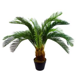 Leaf 80cm Artificial Tropical Cycas Palm Plant in Green - thumbnail 2