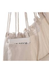 H&O Direct Foldable Canvas Leisure Reading Hammock Chair Hanging Rope Swing with 2 Cushions & Side Pocket for Books, Max 440 Lbs in White - thumbnail 5