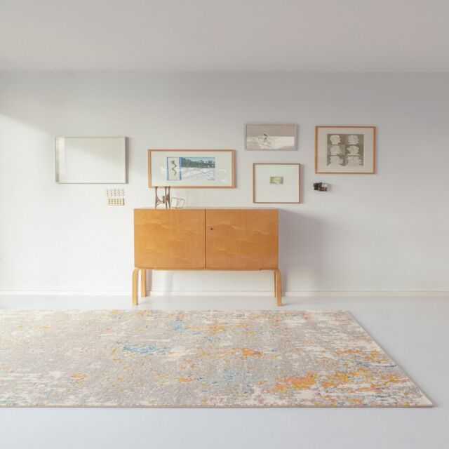 The Rug Shop UK Abstract Beige Modern Machine Made Easy to clean Area Rug - Size: 160 cm x 230 cm - image 1