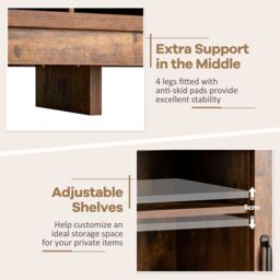 Costway Buffet Storage Cabinet Farmhouse Sideboard w/9-Bottle Wine Rack-Coffee in Dark Brown - thumbnail 4
