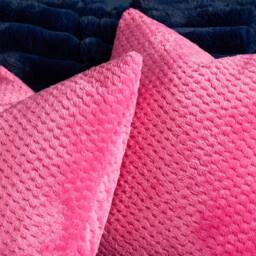 OHS 2 Pack of Waffle Fleece Square Cushion Covers in Bright Pink - Size: 45 cm x 45 cm - thumbnail 2