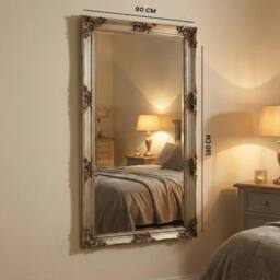 HOME LUXE INTERIOR Juliette Antique Silver Ornate Full Length Mirror 180x90cm - Size: 180x90 cm - thumbnail 2