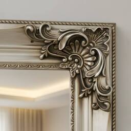 HOME LUXE INTERIOR Juliette Antique Silver Ornate Full Length Mirror 180x90cm - Size: 180x90 cm - thumbnail 3