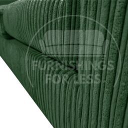 Furnishings For Less UK Delta Large Fabric 3 Seater Sofa With Padded Arms Jumbo Cord in Green - thumbnail 4