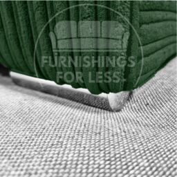 Furnishings For Less UK Delta Large Fabric 3 Seater Sofa With Padded Arms Jumbo Cord in Green - thumbnail 2