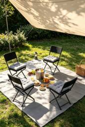 ExtraStar 4Pcs Tatami Seat Cushion for Garden Chairs in Grey - thumbnail 1
