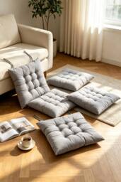 ExtraStar 4Pcs Tatami Seat Cushion for Garden Chairs in Grey - thumbnail 2
