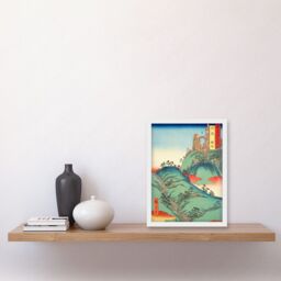 Artery8 Kanegasaka Tanba Province Utagawa Hiroshige Japan Woodblock Artwork Framed Wall Art Print A4 in White - thumbnail 2
