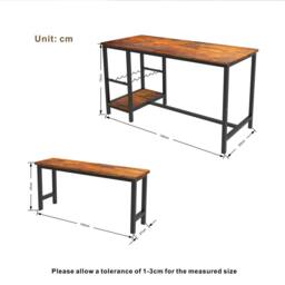 Abrihome Dining Table & Bench Set, 4-Person Dinette for Dining Room in Brown - Size: 4 Person - thumbnail 6