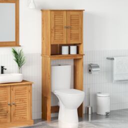 Berkfield Home Toilet Cabinet Honey brown 60 x 27 x 161 cm Solid pine wood - thumbnail 1