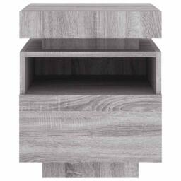 Berkfield Home Bedside Cabinets with LED Lights 2 pcs Grey Sonoma 40x39x48.5 cm - thumbnail 8