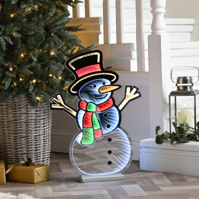Samuel Alexander 60cm Light up Standing Snowman Infinity Christmas Decoration with Multi-Coloured LEDs - image 1