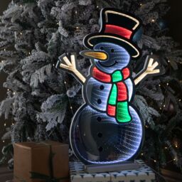 Samuel Alexander 60cm Light up Standing Snowman Infinity Christmas Decoration with Multi-Coloured LEDs - thumbnail 7